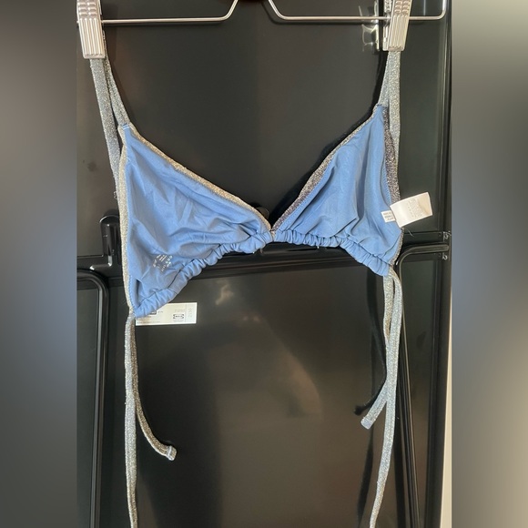 Aerie Glittering Blueish Gray and Gold Bikini Top - Picture 2 of 4